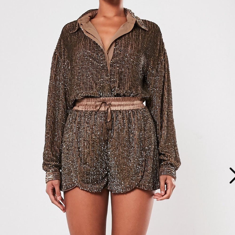 Peace + Love embellished shorts